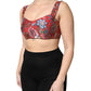 Red Floral Brocade Cropped Bustier Corset Top