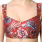 Red Floral Brocade Cropped Bustier Corset Top