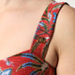 Red Floral Brocade Cropped Bustier Corset Top