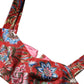 Red Floral Brocade Cropped Bustier Corset Top