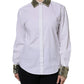 White Cotton Long Sleeves Sequin Shirt Top