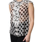 White Black Polka Dot Cotton Sleeveless Top