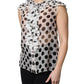 White Black Polka Dot Cotton Sleeveless Top