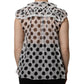 White Black Polka Dot Cotton Sleeveless Top