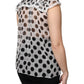 White Black Polka Dot Cotton Sleeveless Top