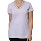 White Necklace Cotton Short Sleeve T-shirt