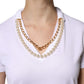 White Necklace Cotton Short Sleeve T-shirt