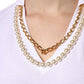 White Necklace Cotton Short Sleeve T-shirt