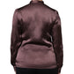 Brown Ascot Collar Long Sleeve Blouse Top