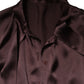 Brown Ascot Collar Long Sleeve Blouse Top