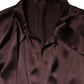 Brown Ascot Collar Long Sleeve Blouse Top