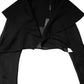 Black Silk Sheer Long Sleeves Blouse Top