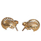 Gold 925 Sterling Silver Crystal Leaf Accessory Cufflink