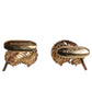 Gold 925 Sterling Silver Crystal Leaf Accessory Cufflink