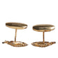 Gold 925 Sterling Silver Crystal Leaf Accessory Cufflink