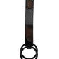 Brown Leather DG Plaque Double Keyring Holder Keychain