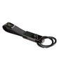 Brown Leather DG Plaque Double Keyring Holder Keychain
