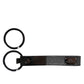 Brown Leather DG Plaque Double Keyring Holder Keychain