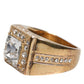 Gold Tone Sterling Silver 925 Crystals Ring