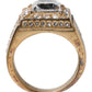 Gold Tone Sterling Silver 925 Crystals Ring