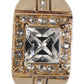 Gold Tone Sterling Silver 925 Crystals Ring