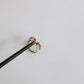 Gold Tone Engraved Logo Clear Crystals Adjustable Ring