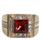 Gold Tone Sterling Silver 925 Crystals Ring
