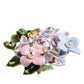 Multicolor Floral Crystals Pearls Enamel Accents Brooch