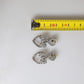 Silver Heart Bow Rhinestones Dangle Clip-On Earrings
