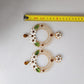 Gold Floral Filigree Hoop Enamel Amber Crystals Earrings