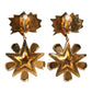 Gold Star-Shaped Sparkling Red Crystals Clip On Earrings