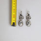 Silver Brass Crystal Teardrop DG Logo Clip On Earrings