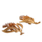 Gold Tone Brass Lily Of The Valley Pearl Clip On Earrings
