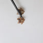 Gold Brass Purple Flower-Shaped Crystals Clip On Earrings