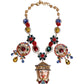 Multicolor Whimsical Face Charm Pendant Beaded Necklace