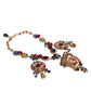 Multicolor Whimsical Face Charm Pendant Beaded Necklace