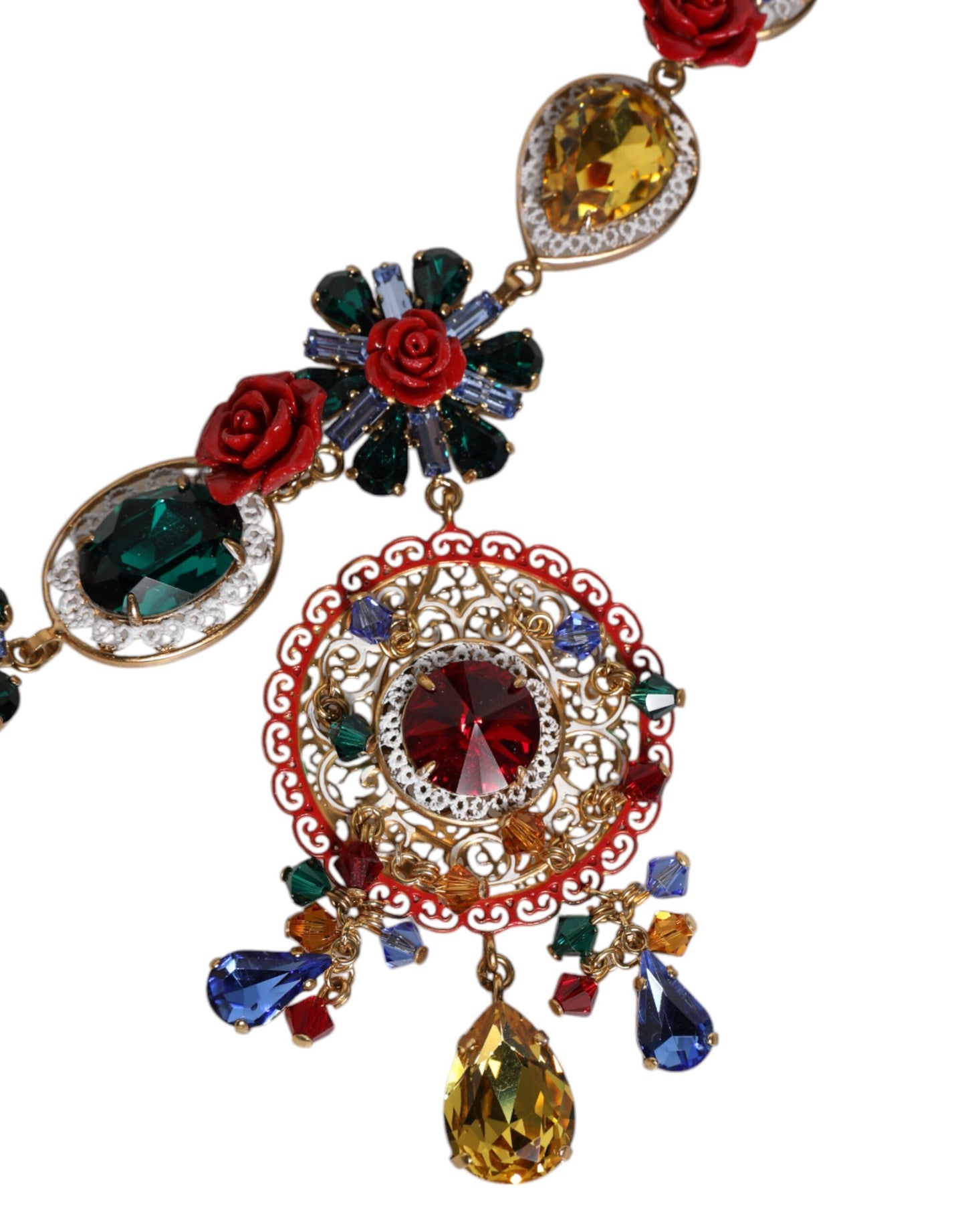 Multicolor Whimsical Face Charm Pendant Beaded Necklace