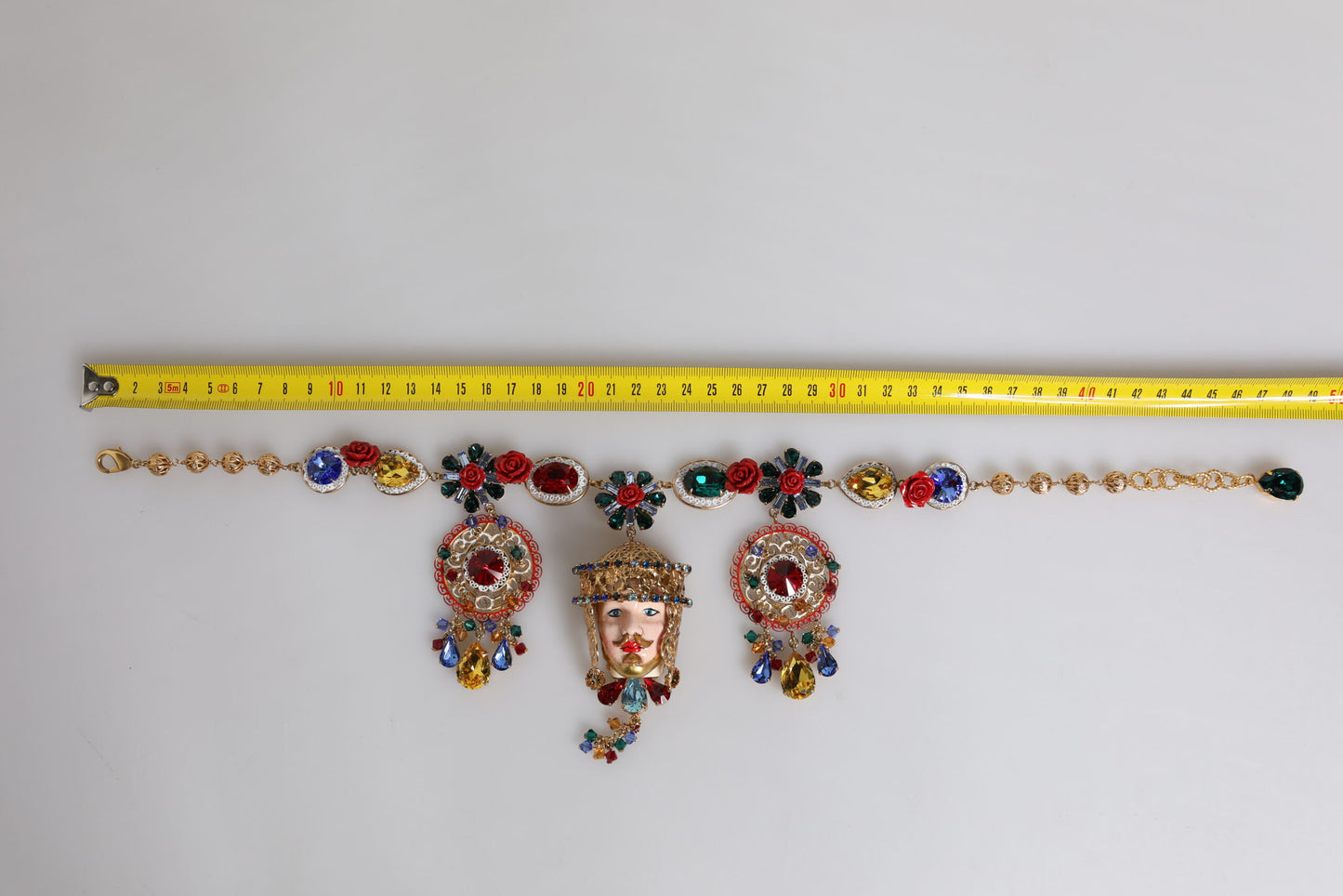 Multicolor Whimsical Face Charm Pendant Beaded Necklace