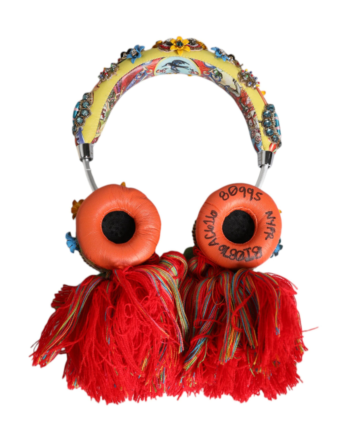 Multicolor Whimsical Tasseled Crystal Headset Headphones