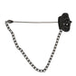 Silver Tone Brass Crown Chain Women Brooch Lapel Pin