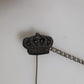 Silver Tone Brass Crown Chain Women Brooch Lapel Pin