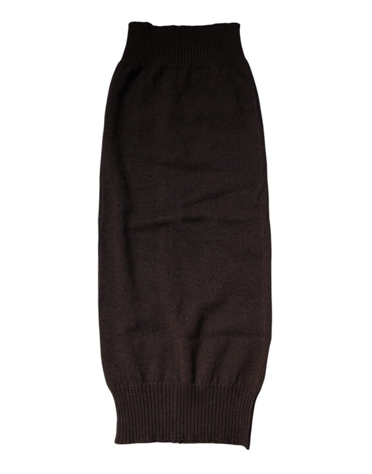 Brown Cashmere Knitted Neck Warmer Foulard Scarf