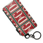Green Calf Leather Logo Print Monogram Card Holder Wallet