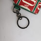 Green Calf Leather Logo Print Monogram Card Holder Wallet