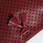 Burgundy Black Logo Embellished Men Zip Flat Pouch Bag