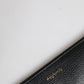 Black Leather #DGFAMILY Embellished Men Zip Pouch Bag