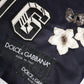 Blue DG Logo Patch Embellished Pouch Clutch Bag
