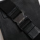 Black Leather Logo Plaque Purse Fanny Pack Bag