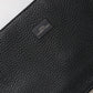 Black Leather Logo Plaque Purse Fanny Pack Bag