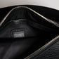 Black Leather Logo Plaque Purse Fanny Pack Bag
